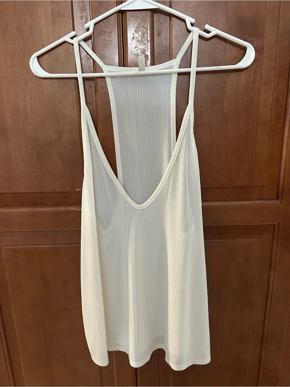 Free People Ivory Ribbed Racerback Camisole